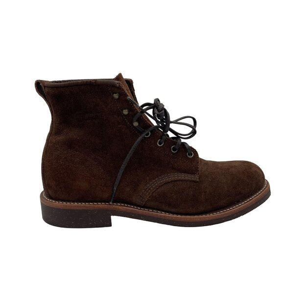 NEW Chippewa Boots Mens Sz 11.5 D Brown Suede Vibram USA Lace Up Work Steel Toe - Picture 1 of 13